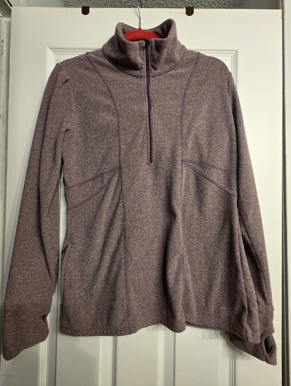 Athleta Purple Half Zip Pullover Sz XL